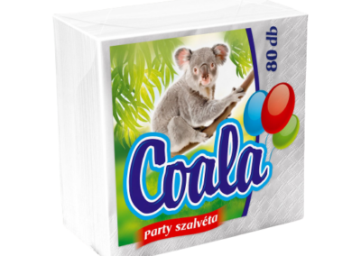 Coala 80 db-os 33×33 1 rétegű Party szalvéta fehér