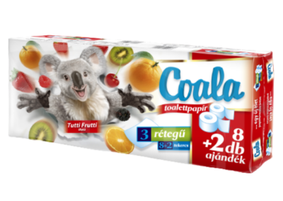 Coala 8+2 tekercses 3 rétegű Egészségügyi papír Tutti Frutti