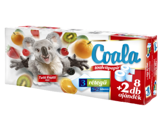 Coala 8+2 tekercses 3 rétegű Egészségügyi papír Tutti Frutti