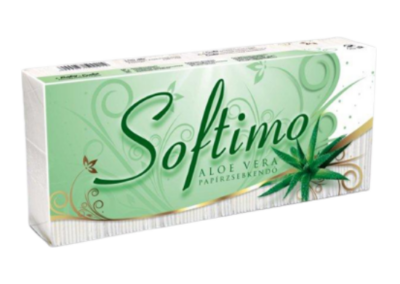 Softimo 100 db-os 3 rétegű Papír zsebkendő Aloe vera