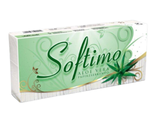 Softimo 100 db-os 3 rétegű Papír zsebkendő Aloe vera
