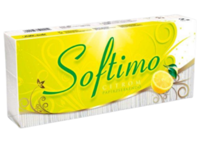 Softimo 100 db-os 3 rétegű Papír zsebkendő Citrom
