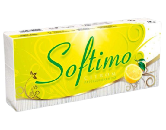 Softimo 100 db-os 3 rétegű Papír zsebkendő Citrom