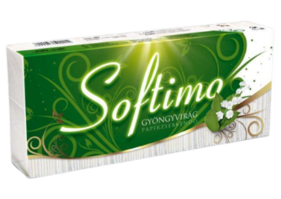 Softimo 100 db-os 3 rétegű Papír zsebkendő Gyöngyvirág