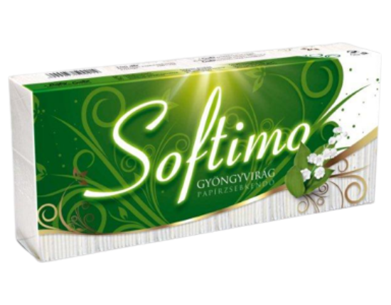 Softimo 100 db-os 3 rétegű Papír zsebkendő Gyöngyvirág