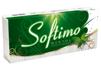 Softimo 100 db-os 3 rétegű Papír zsebkendő Mentol