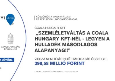 Szemléletváltás a Coala Hungary Kft-nél – Legyen a hulladék másodlagos alapanyag!!